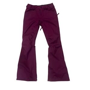Volcom Womens Snow Pants Burgundy Purple Slim Stretch Fit 15K Waterproof Small